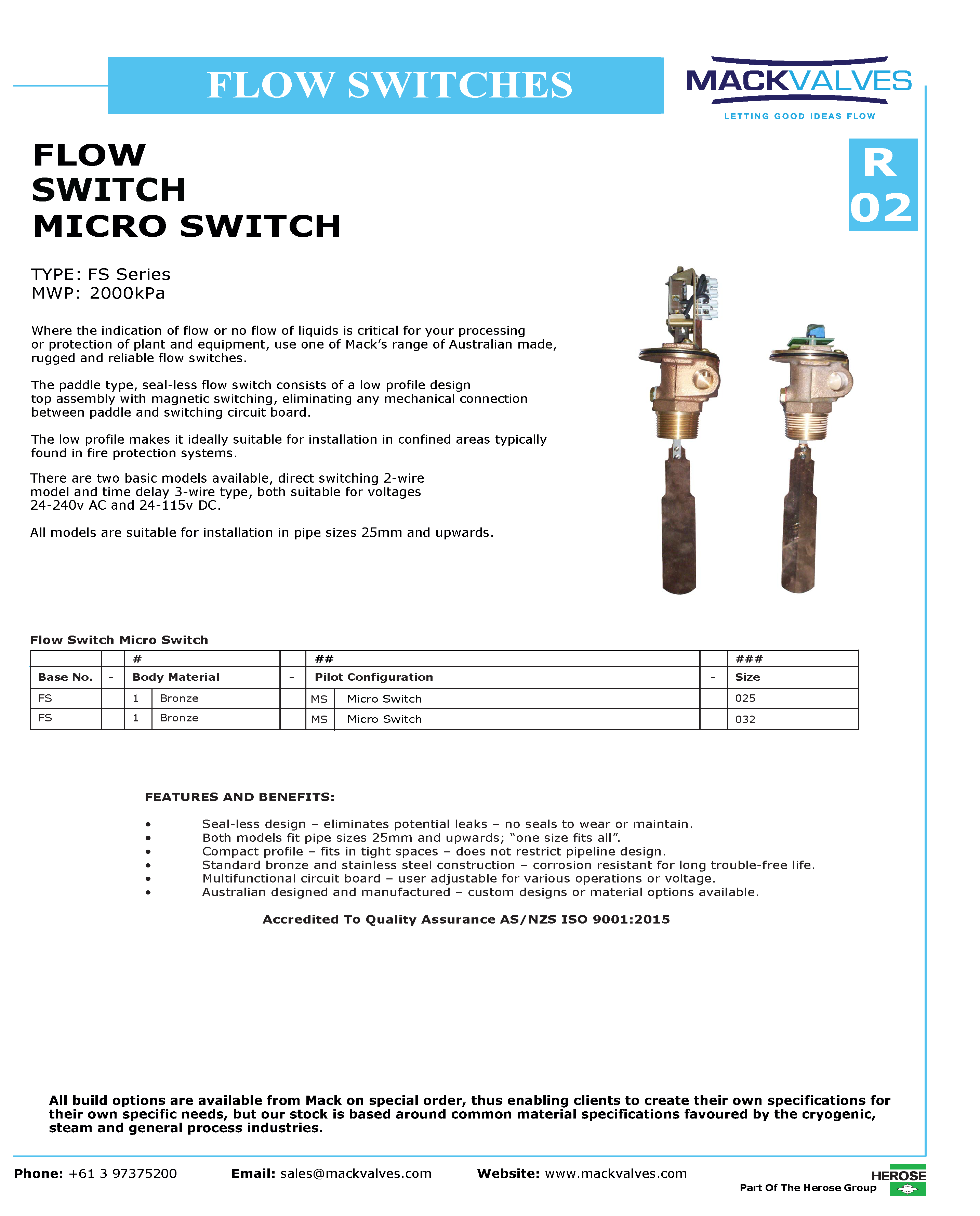 Flow Switches PAGE 2