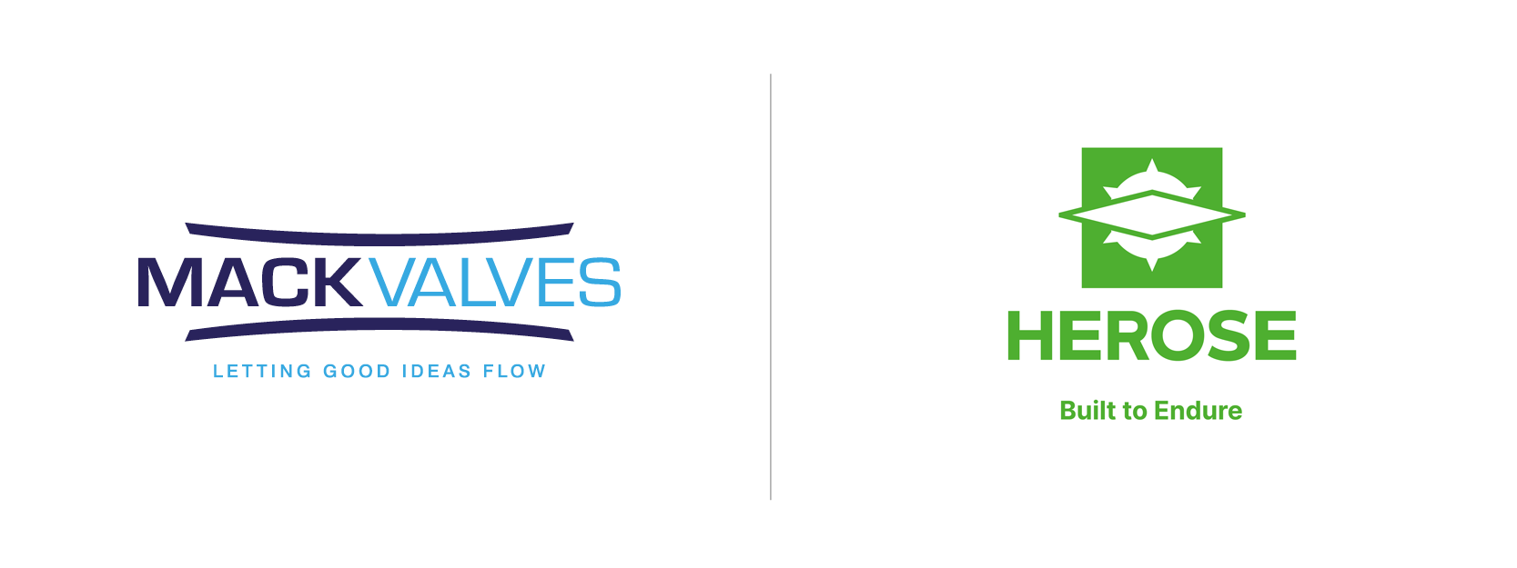 HEROSE and Mack Valves logos on a white background